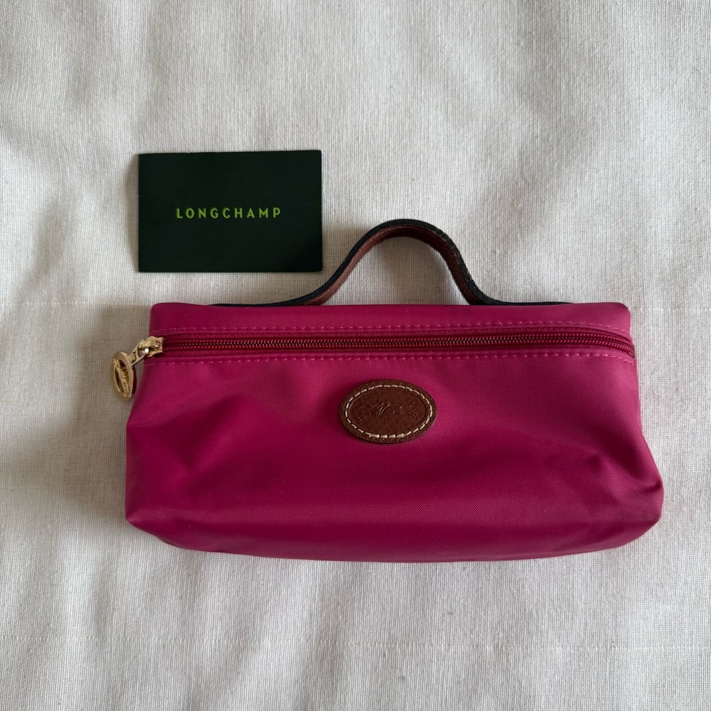 Longchamp Le Pliage Nylon Magenta Fushia Cosmetic Case